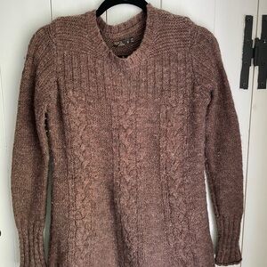 Prana Brown Sweater Cable Knit